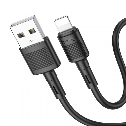 Кабель USB - 8 pin HOCO X83 Victory, 1.0м, 2.4A, цвет: чёрный (1/33/330) (6931474770868)