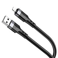 Кабель USB - 8 pin Borofone BU35, 1.2м, круглый, 2.4A, нейлон, цвет: чёрный (1/33/330)