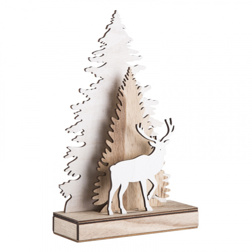 Фигурка деревянная NEON-NIGHT с подсветкой "Елочка с оленем" 18*7*29 см (1/24) (504-001) фото 7