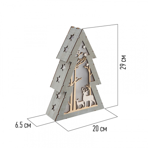 Фигурка деревянная NEON-NIGHT с подсветкой "Елочка" 20х6,5х29 см (1/12) (504-025) фото 8