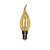 Лампа светодиодная REXANT филаментная Свеча на ветру CN37 9,5 Вт 950 Лм 2400K E14 золотистая колба (10/100) (604-117)