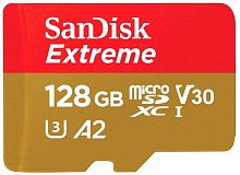 Карта памяти MicroSD  128GB  SanDisk Class 10 Extreme A2 UHS-I U3 (190/90 Mb/s) без адаптера (SDSQXAA-128G-GN6MN)