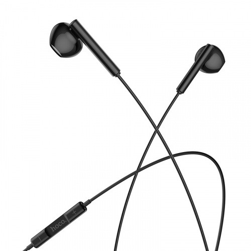 Наушники внутриканальные HOCO M64 микрофон, кнопка ответа, регулятор громкости, кабель 1.2м, цвет: черный (1/20/120) (6931474713087) фото 2
