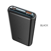 Аккумулятор внешний HOCO Q1, Kraft, 10000mAh, металл, кварцевое стекло , дисплей, 1 USB выход, Type-C, 2.1A, цвет: чёрный