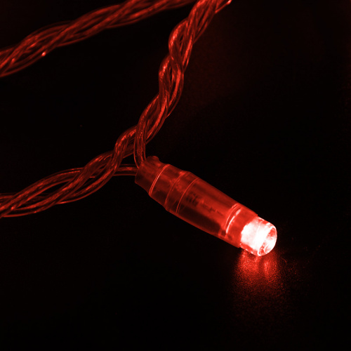 Гирлянда NEON-NIGHT Нить 10м, с эффектом мерцания, прозрачный ПВХ, 24В, цвет: Красный (1/20) фото 2