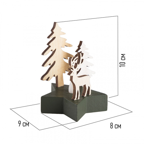 Фигурка деревянная NEON-NIGHT с подсветкой "Олень в лесу" 9*8*10 см (1/96) (504-042) фото 12