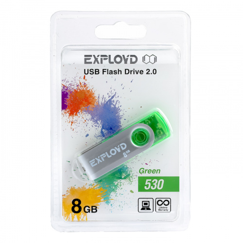 Флеш-накопитель USB  8GB  Exployd  530  зелёный (EX008GB530-G) фото 8