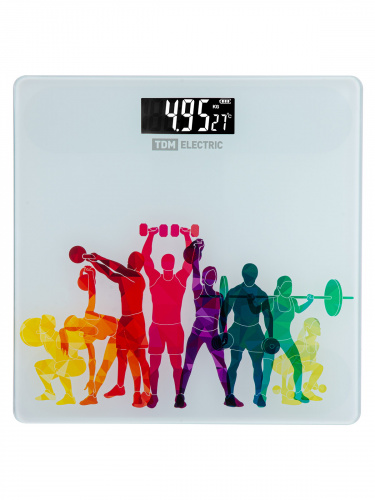 Весы электронные напольные "Фитнес", стекло, деление 0,01 кг, макс. 180 кг, 28х28 см, TDM (1/10) фото 7