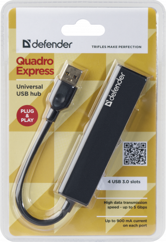 Разветвитель Defender Quadro Express USB 3.0,4 порта (1/100) (83204) фото 6