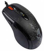 Мышь проводная игровая A4TECH V-Track F5 лазерная (3000dpi) USB (6but), черный/рисунок