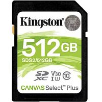 SDXC  512GB  Kingston Class 10 UHS-I U3 V10 Canvas Select Plus (100 Mb/s)