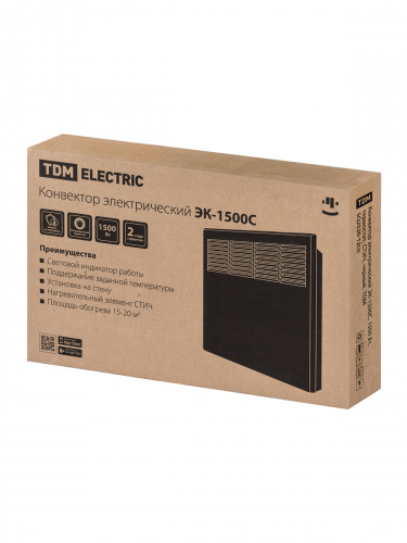 Конвектор электрический ЭК-1500С, 1500 Вт, термостат, СТИЧ, черный, TDM (1/5) фото 10