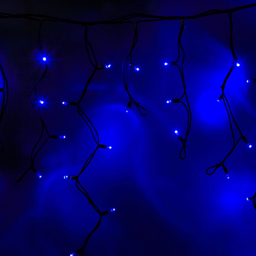 Гирлянда NEON-NIGHT Айсикл (бахрома) светодиодный, 4,0 х 0,6 м, черный провод "КАУЧУК", 230 В, диоды синие, 128 LED  (1/10)