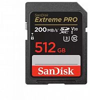 Карта памяти SDXC  512GB  SanDisk Class 10 Extreme Pro V30 UHS-I U3 (200 Mb/s) (SDSDXXD-512G-GN4IN)