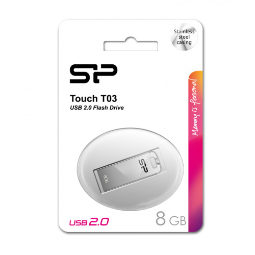Флеш-накопитель USB  8GB  Silicon Power  Touch T03  металл (SP008GBUF2T03V1F) фото 9