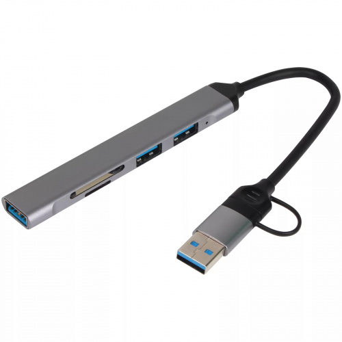 USB-концентратор TypeC+adapter-->USB3.0+2USB2,0+SD+TF, VCOM <DH297> (1/150) фото 4