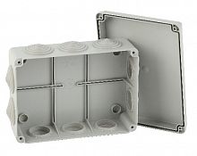 Коробка распаячная ЭРА открытой установки КОРv 150х110х70мм на винтах 10 гермовводов IP55 (30/540)