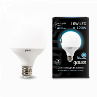 Лампа светодиодная GAUSS G95 16W 1540lm 4100K E27 1/20 (105102216)