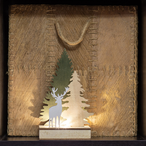 Фигурка деревянная NEON-NIGHT с подсветкой "Елочка с оленем" 12*6*21,5 см (1/48) фото 3