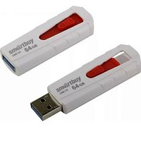 USB 3.0  64GB  Smart Buy  Iron  белый/красный