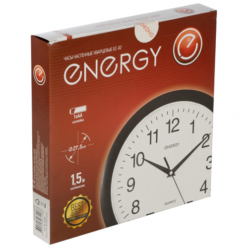 Часы настенные кварцевые ENERGY модель ЕС-02 круглые (1/10) (009302) фото 4