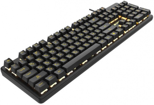 Клавиатура HIPER GK-4 CRUSIDER механическая, проводная, USB, 104 клав., подсветка янтарная, защита от влаги, черный (1/10) фото 2