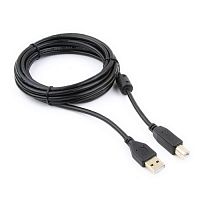 Кабель CABLEXPERT USB 2.0 Pro CCF-USB2-AMBM-10, AM - BM, 3 м, экран, феррит.кольцо, черный, пакет (1