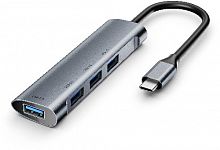 USB-концентратор концентратор Type-C --> 4 port USB3.0 HUB+PD, Alum Shell  VCOM <CU4383> (1/100)