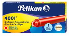 Картридж Pelikan INK 4001 GTP/5 (PL310623) Brilliant Red чернила для ручек перьевых (5шт)