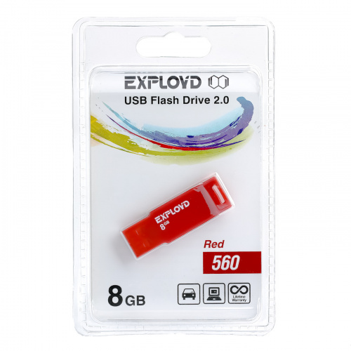 Флеш-накопитель USB  8GB  Exployd  560  красный (EX-8GB-560-Red) фото 6