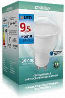 Лампа светодиодная SMARTBUY GU10 (MR16) 9,5Вт 6000K (холодный свет) (1/10/100) (SBL-GU10-9_5-60K)