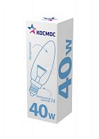 Лампа КОСМОС накаливания свеча 40Вт Е14 прозрачная (1/100)