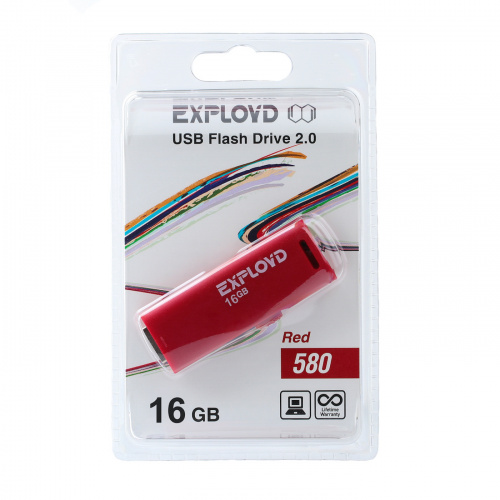 Флеш-накопитель USB  16GB  Exployd  580  красный (EX-16GB-580-Red) фото 5
