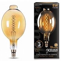 Лампа светодиодная GAUSS Filament BT180 8W 620lm 2400К Е27 golden flexible 1/6 (152802008)
