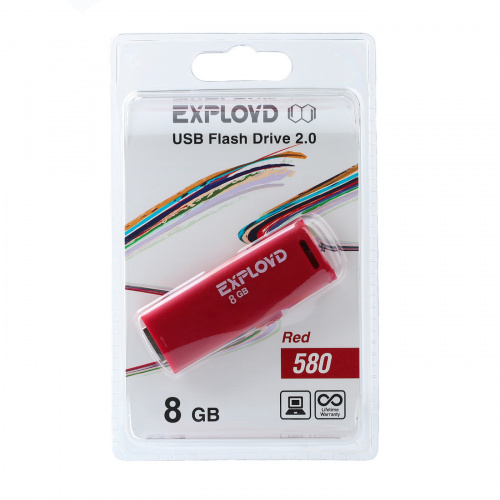 Флеш-накопитель USB  8GB  Exployd  580  красный (EX-8GB-580-Red) фото 5