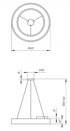 Светильник светодиодный Geometria ЭРА Ring SPO-133-W-40K-045 45Вт 4000К 3200Лм IP40 600*600*80 белый подвесной (1/5) (Б0050562) фото 8