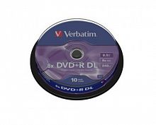 Диск VERBATIM DVD+R 8.5 GB (8х) CB-10 Dual Layer (200)