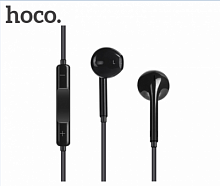 Наушники внутриканальные HOCO M1, микрофон, кнопка ответа, регулятор громкости, кабель 1.2м, цвет: чёрный (1/31/310)