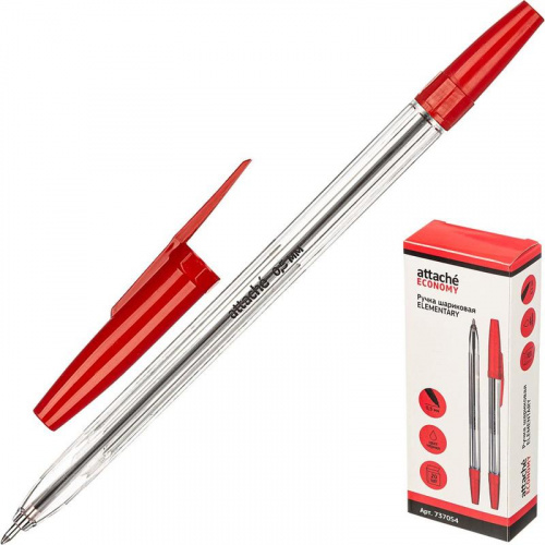 Ручка шариковая Attache Economy Elementary 0, 5мм красный ст. (20)