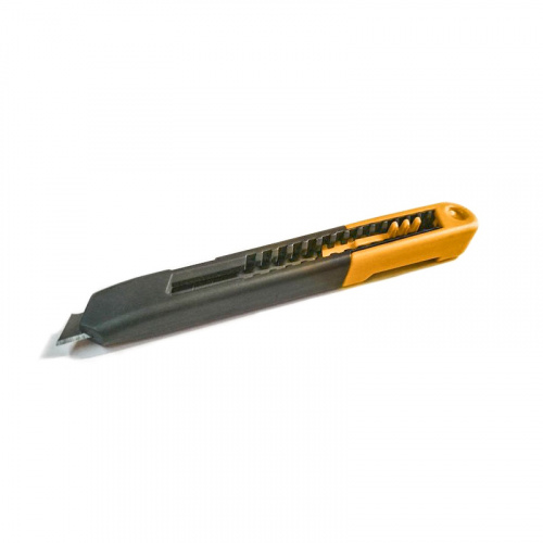 Нож канцелярский 9 мм Альфа-мини, с фиксатором, пластик, цвет оранжевый (1/100) фото 3