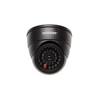 Муляж камеры REXANT, внутренний, купольный с вращающимся объективом, LED-индикатор, 3хААА, черный (1/100)