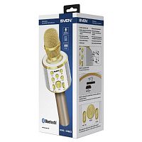 Микрофон для караоке SVEN MK-950, белый-золотой (6 Вт, Bluetooth, microSD, 1200мА*ч) (1/10)
