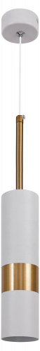 Светильник ЭРА потолочный подвесной PL33 WH/GD MR16 GU10 цилиндр белый, золото (1/25) (Б0061381) фото 3