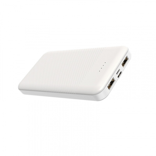 Мобильный аккумулятор Аккумулятор внешний Borofone BT27, Sea, 10000mAh, пластик, 2 USB выхода, рифленный, 2.0A, цвет: белый(1/56) (6931474718068) фото 2