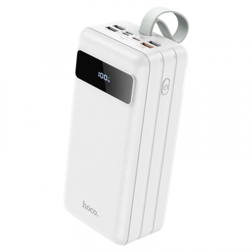 Мобильный аккумулятор Аккумулятор внешний HOCO J86B, Electric, 60000mAh, пластик, LED, 3 USB, 8-pin, Micro, Type-C 22,5 Вт, PD3.0, цвет: белый (6931474771759)
