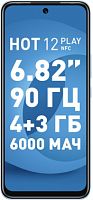 Смартфон Infinix X6816D Hot 12 Play 64Gb 4Gb синий моноблок 3G 4G 6.82" 720x1612 Android 11 13Mpix 802.11 b/g/n/ac GPS GSM900/1800 GSM1900 TouchSc