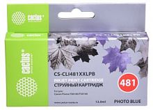Картридж струйный Cactus CS-CLI481XXLPB голубой (12мл) для Canon Pixma TS8140/TS9140