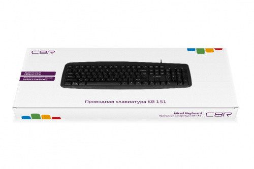 Клавиатура полноразмерная CBR KB 151 , USB, 105 клавиш, ABS-пластик, длина кабеля 1,8 м, черный (1/20) фото 2