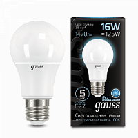 Лампа светодиодная GAUSS A60 16W 1520lm 4100K E27 1/10/50 (102502216)