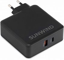 Сетевое зар./устр. SunWind SWWB0 100W 5A (PD+QC) USB-C/USB-A универсальное черный (SWWB0H1100BK)